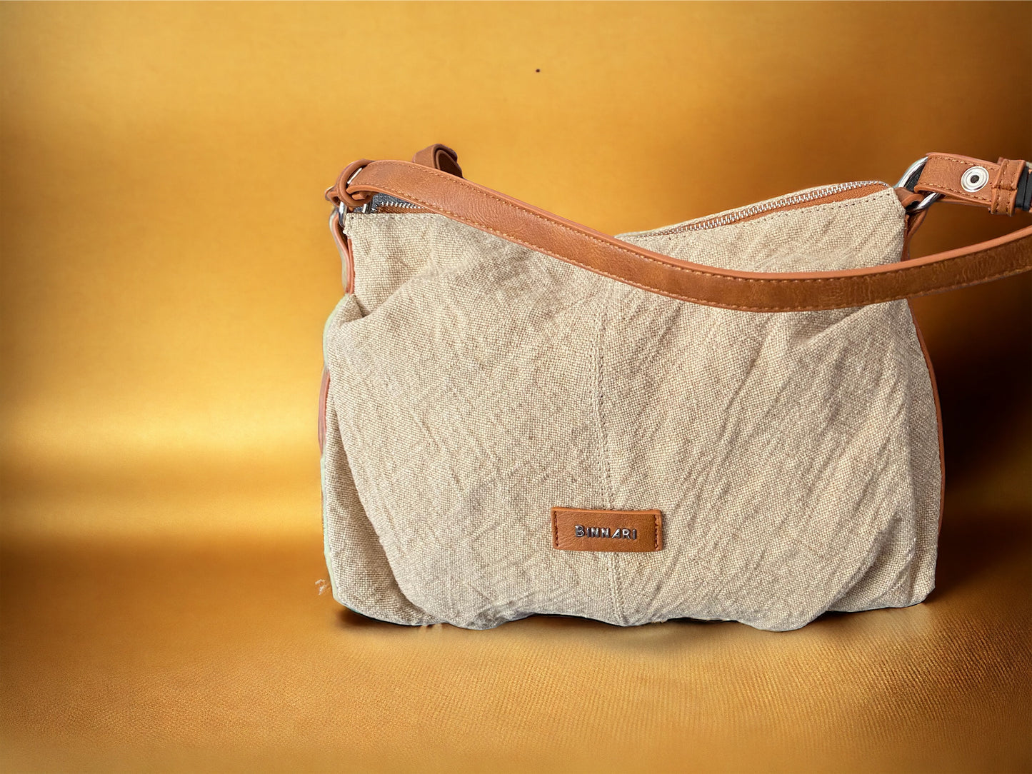 Bolso de tela beige