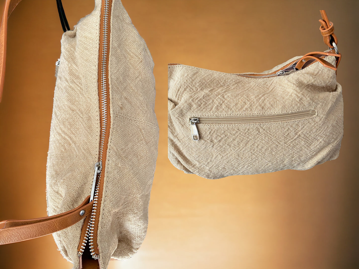 Bolso de tela beige