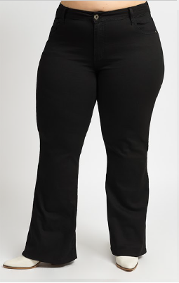 Pantalón vaquero de mujer campana negro